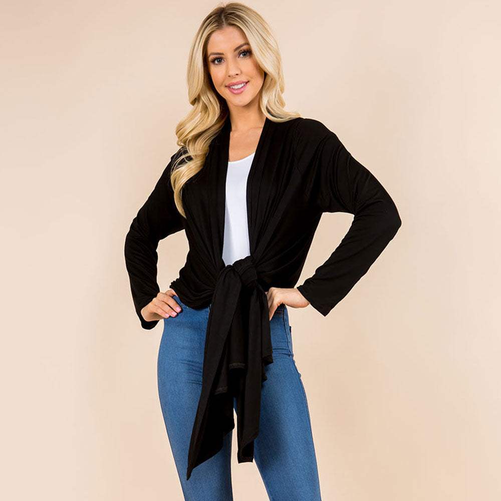 Asymmetrical Open Front Solid Cardigan - Madeline Love - Flyclothing LLC