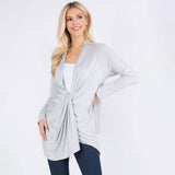 Asymmetrical Open Front Solid Cardigan - Madeline Love - Flyclothing LLC