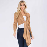 Asymmetrical Open Front Solid Cardigan - Madeline Love - Flyclothing LLC