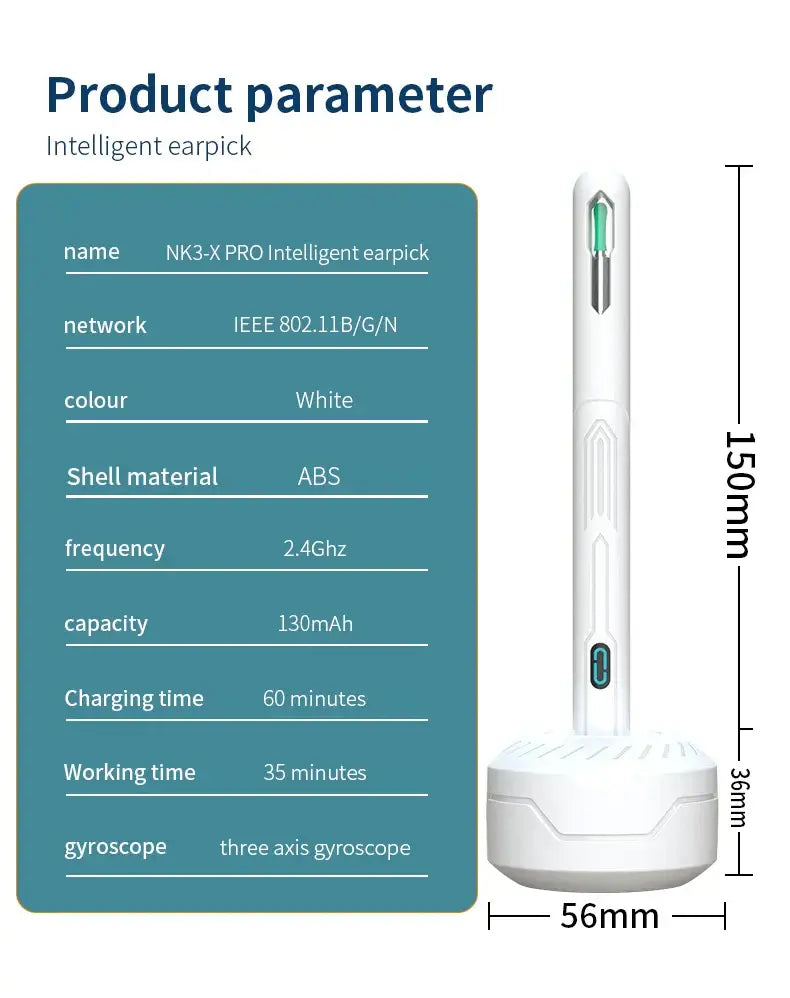 Ear Cleaner with Camera Set HD Ear Sticks Otoscope USB C Charging Endoscope Wax Removal Tool Earpick Ear Cleaning Set NK3 Pro - ZeeBelle.com - Flyclothing LLC