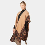 Leopard Border Cozy Kimono Poncho - Madeline Love - Flyclothing LLC