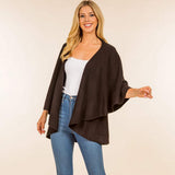 Open Front Solid Wrap Poncho - Madeline Love - Flyclothing LLC