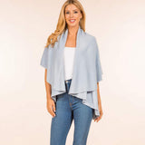 Open Front Solid Wrap Poncho - Madeline Love - Flyclothing LLC