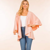 Open Front Solid Wrap Poncho - Madeline Love - Flyclothing LLC