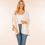 Open Front Solid Wrap Poncho - Madeline Love - Flyclothing LLC