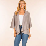 Open Front Solid Wrap Poncho - Madeline Love - Flyclothing LLC