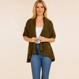 Open Front Solid Wrap Poncho - Madeline Love - Flyclothing LLC