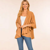 Open Front Solid Wrap Poncho - Madeline Love - Flyclothing LLC