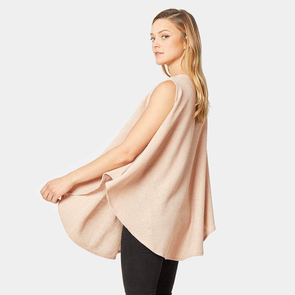 Open Shoulder Solid Poncho - Madeline Love - Flyclothing LLC