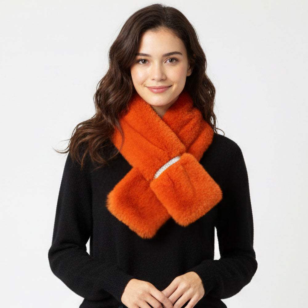 Faux Fur Bling Pull Through Scarf - Madeline Love - Flyclothing LLC