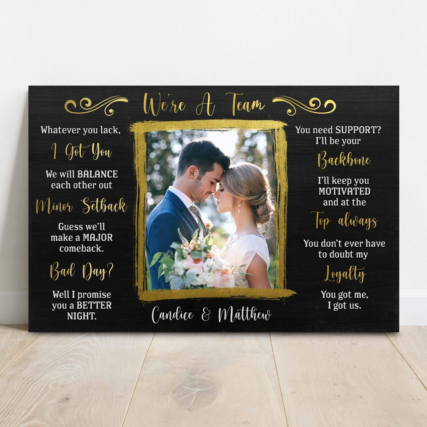 We're A Team Couple Sign - Tailored Canvases - Flyclothing LLC