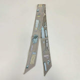 Art Inspired Pattern Printed Twilly Skinny Scarf - Madeline Love - Flyclothing LLC