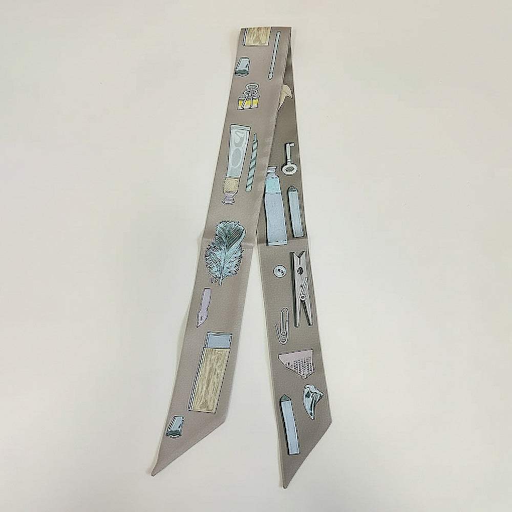 Art Inspired Pattern Printed Twilly Skinny Scarf - Madeline Love - Flyclothing LLC