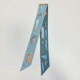 Art Inspired Pattern Printed Twilly Skinny Scarf - Madeline Love - Flyclothing LLC