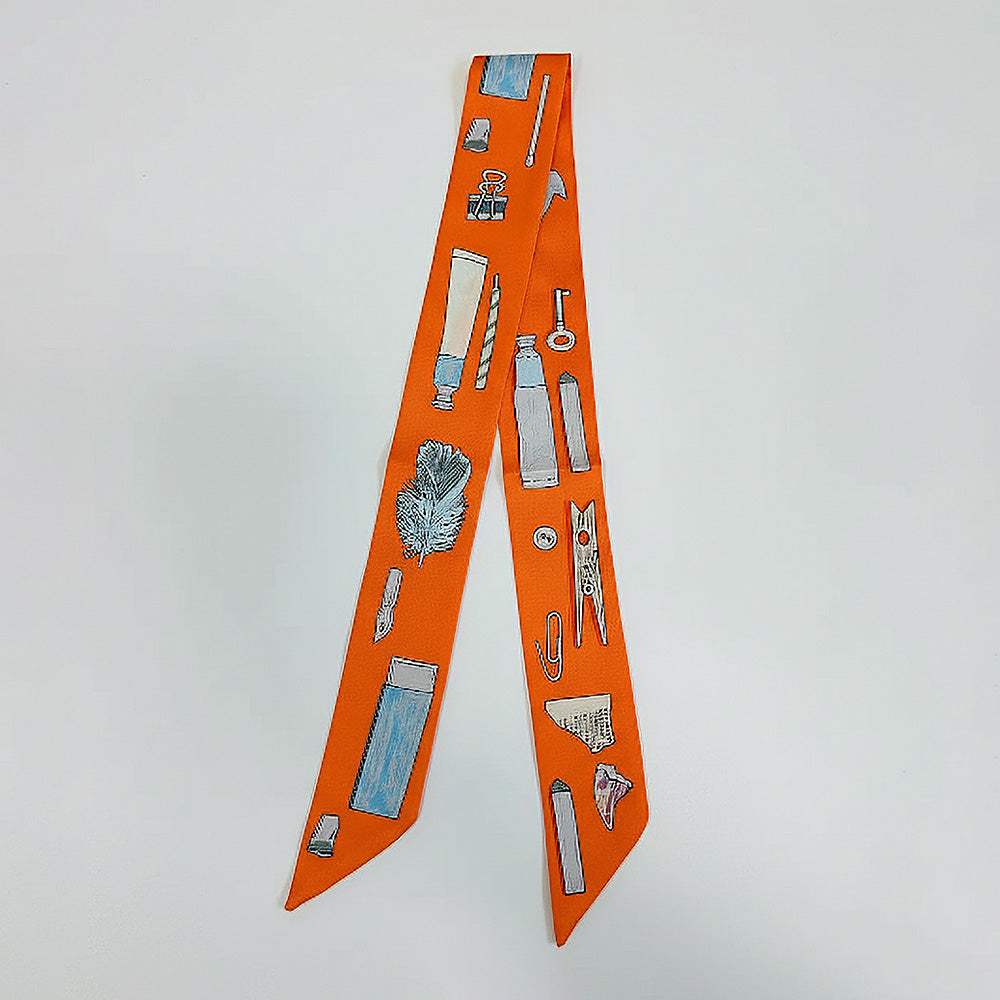 Art Inspired Pattern Printed Twilly Skinny Scarf - Madeline Love - Flyclothing LLC
