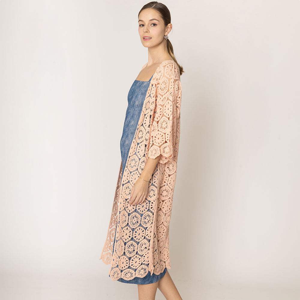 Crochet Long Cover Up Poncho - Madeline Love - Flyclothing LLC