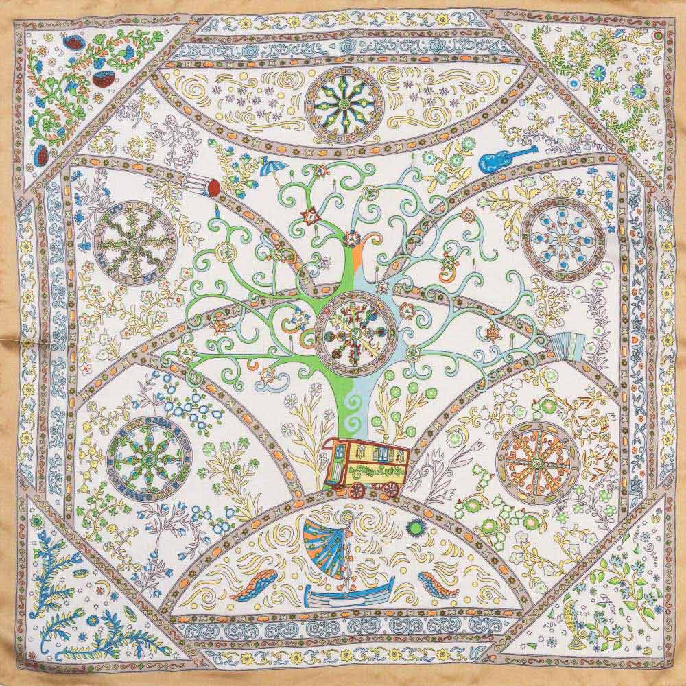 Vintage Botanical Medallion Print Square Bandana Scarf - Madeline Love - Flyclothing LLC