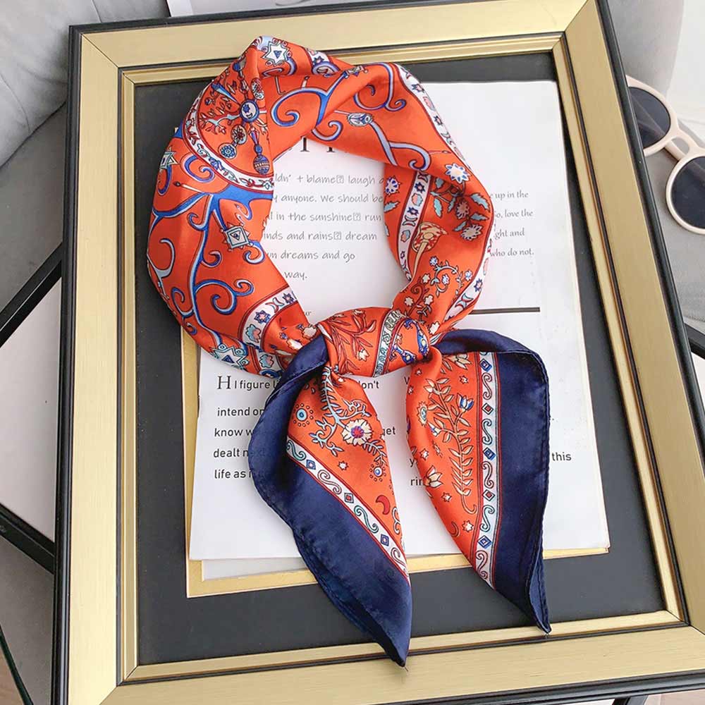 Vintage Botanical Medallion Print Square Bandana Scarf - Madeline Love - Flyclothing LLC