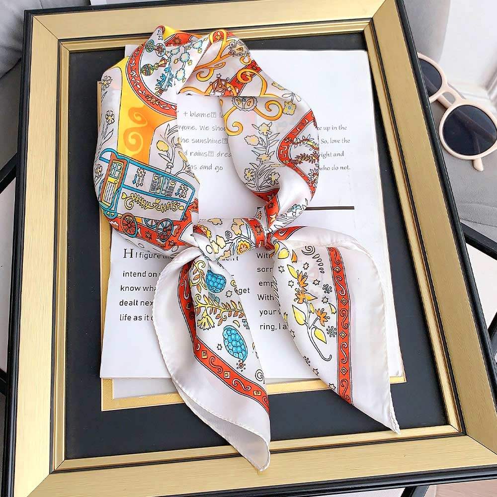Vintage Botanical Medallion Print Square Bandana Scarf - Madeline Love - Flyclothing LLC