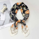 Rose Vine Ornamental Pattern Print Square Bandana Scarf - Madeline Love - Flyclothing LLC