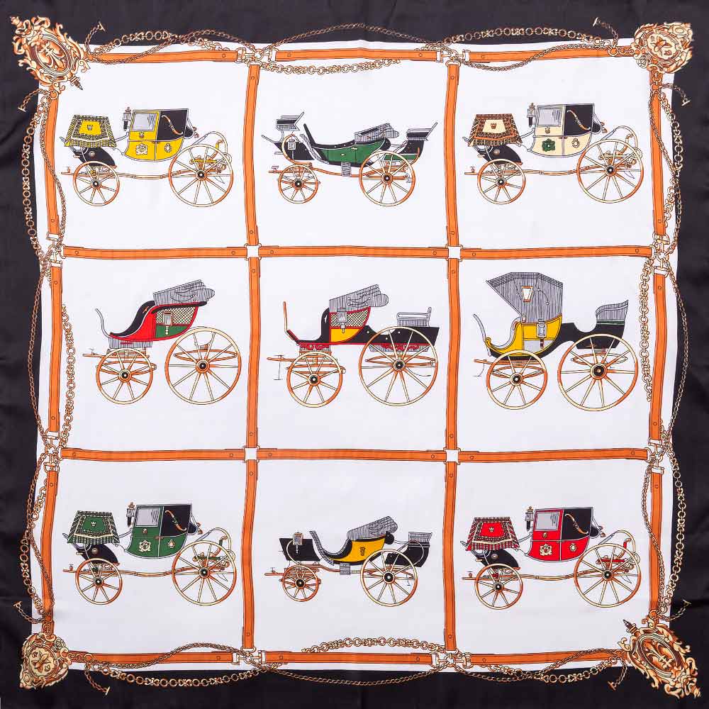 Vintage Carriage Print Square Bandana Scarf - Madeline Love - Flyclothing LLC