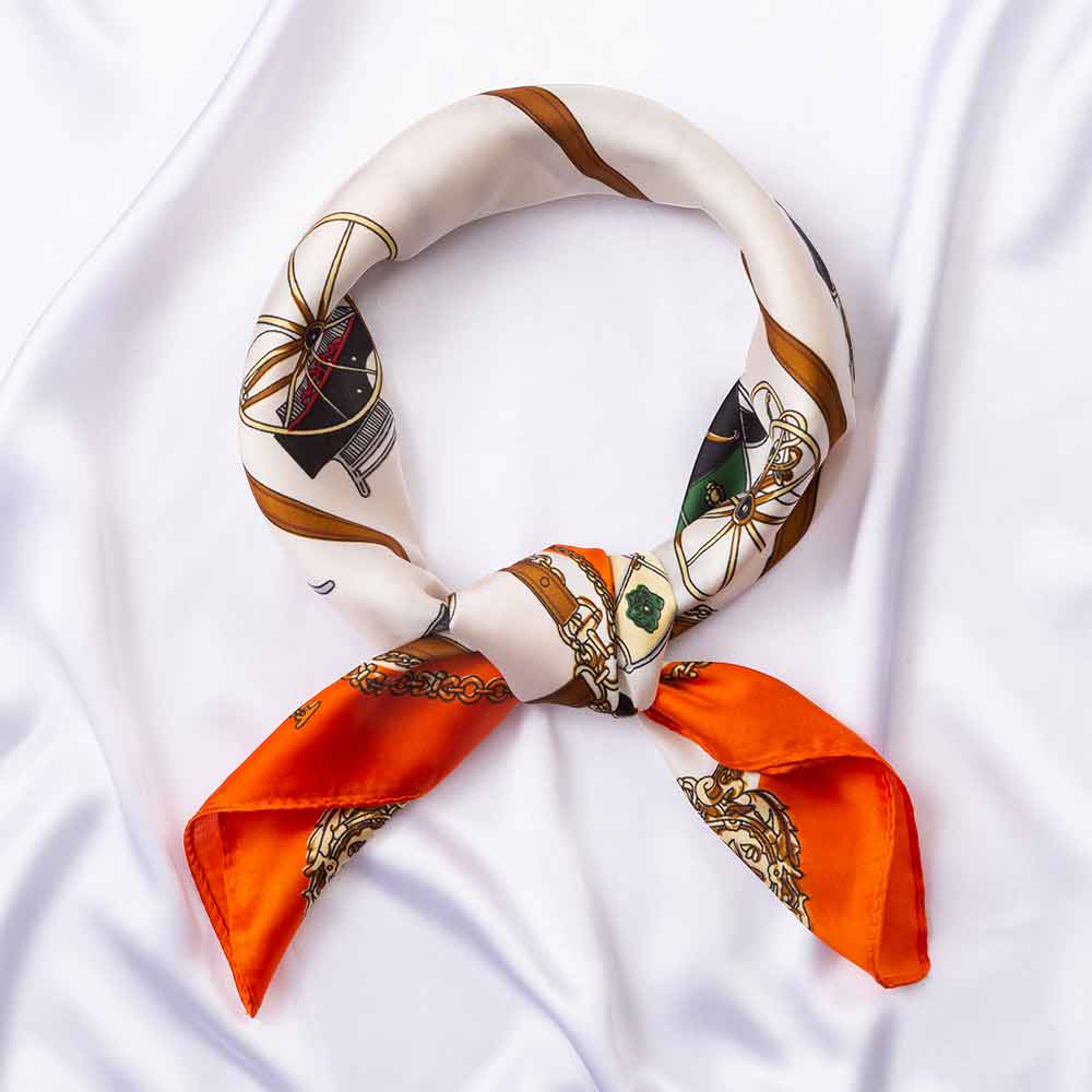 Vintage Carriage Print Square Bandana Scarf - Madeline Love - Flyclothing LLC
