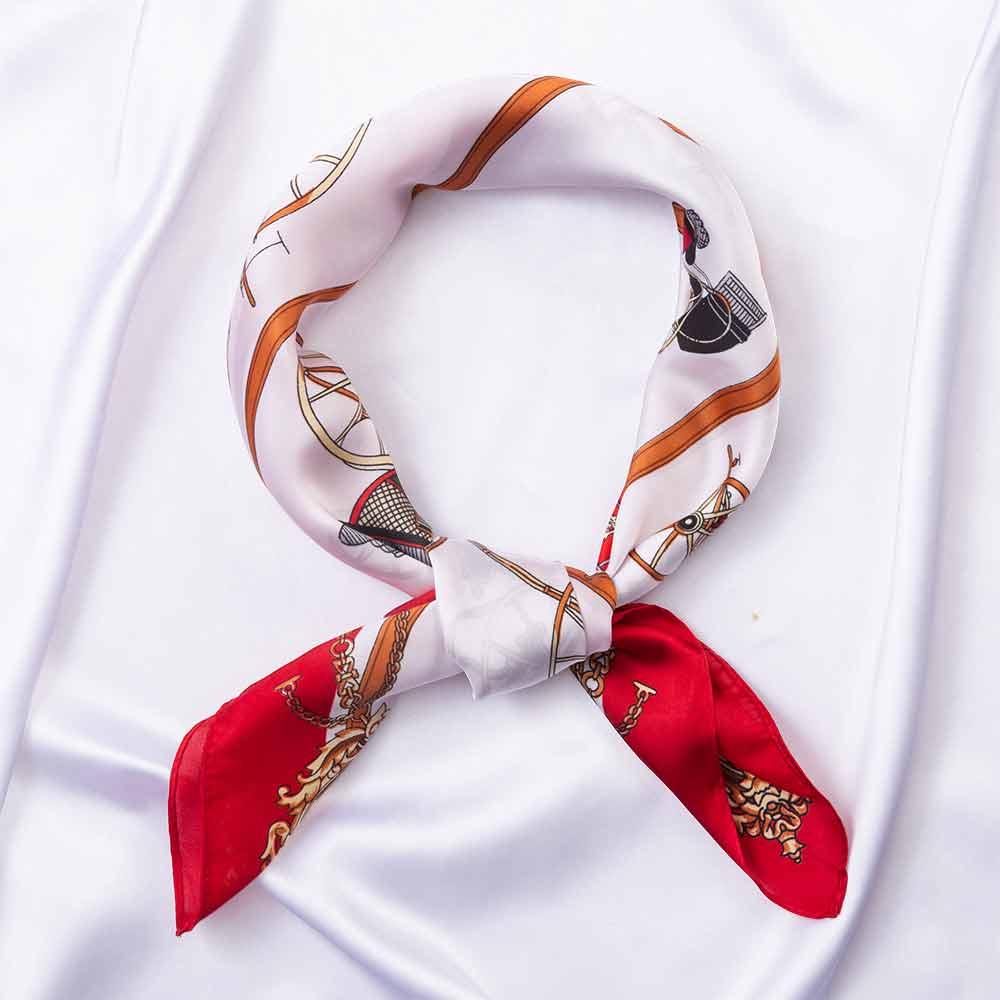 Vintage Carriage Print Square Bandana Scarf - Madeline Love - Flyclothing LLC