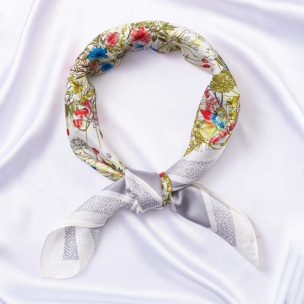 Wild Flower Garden Print Square Bandana Scarf - Madeline Love - Flyclothing LLC