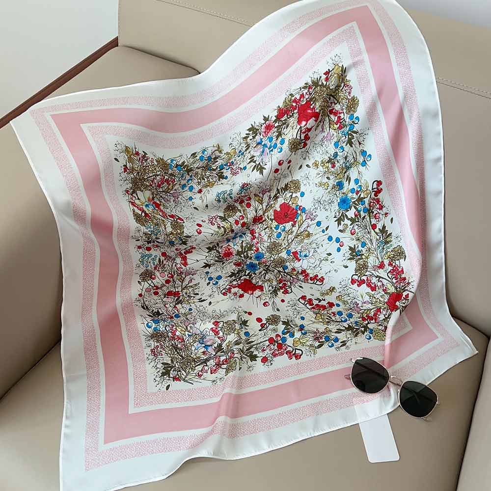 Wild Flower Garden Print Square Bandana Scarf - Madeline Love - Flyclothing LLC