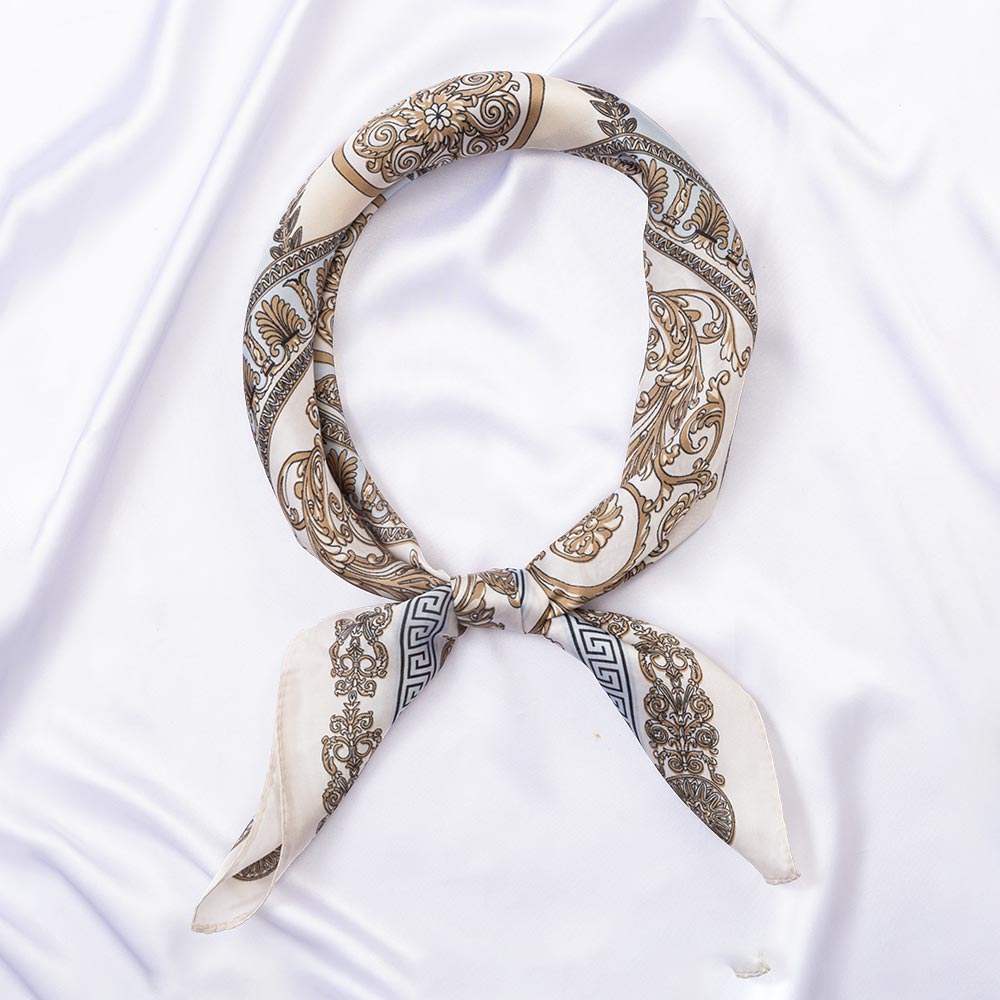 Ornate Baroque Medallion Print Square Bandana Scarf - Madeline Love - Flyclothing LLC