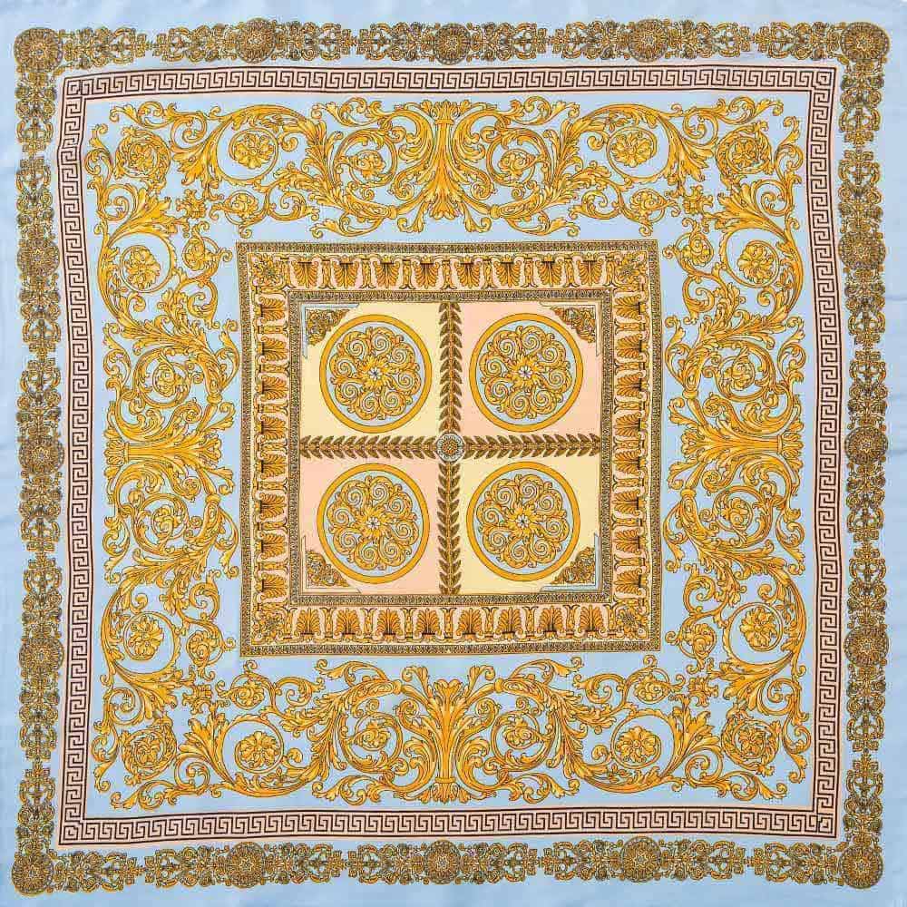 Ornate Baroque Medallion Print Square Bandana Scarf - Madeline Love - Flyclothing LLC