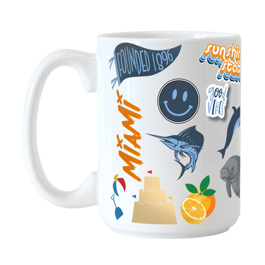 Hallandale Beach 15oz Native Sublimated Mug - Logo Brands - Flyclothing LLC