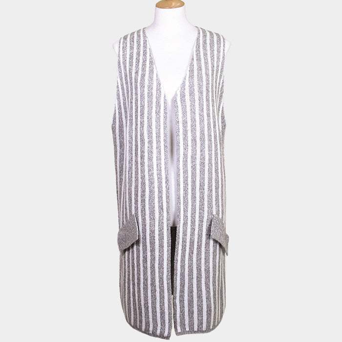 Striped Long Vest - Madeline Love - Flyclothing LLC