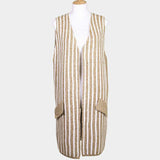 Striped Long Vest - Madeline Love - Flyclothing LLC