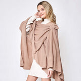 Shoulder Strap Solid Ruana Poncho - Madeline Love - Flyclothing LLC