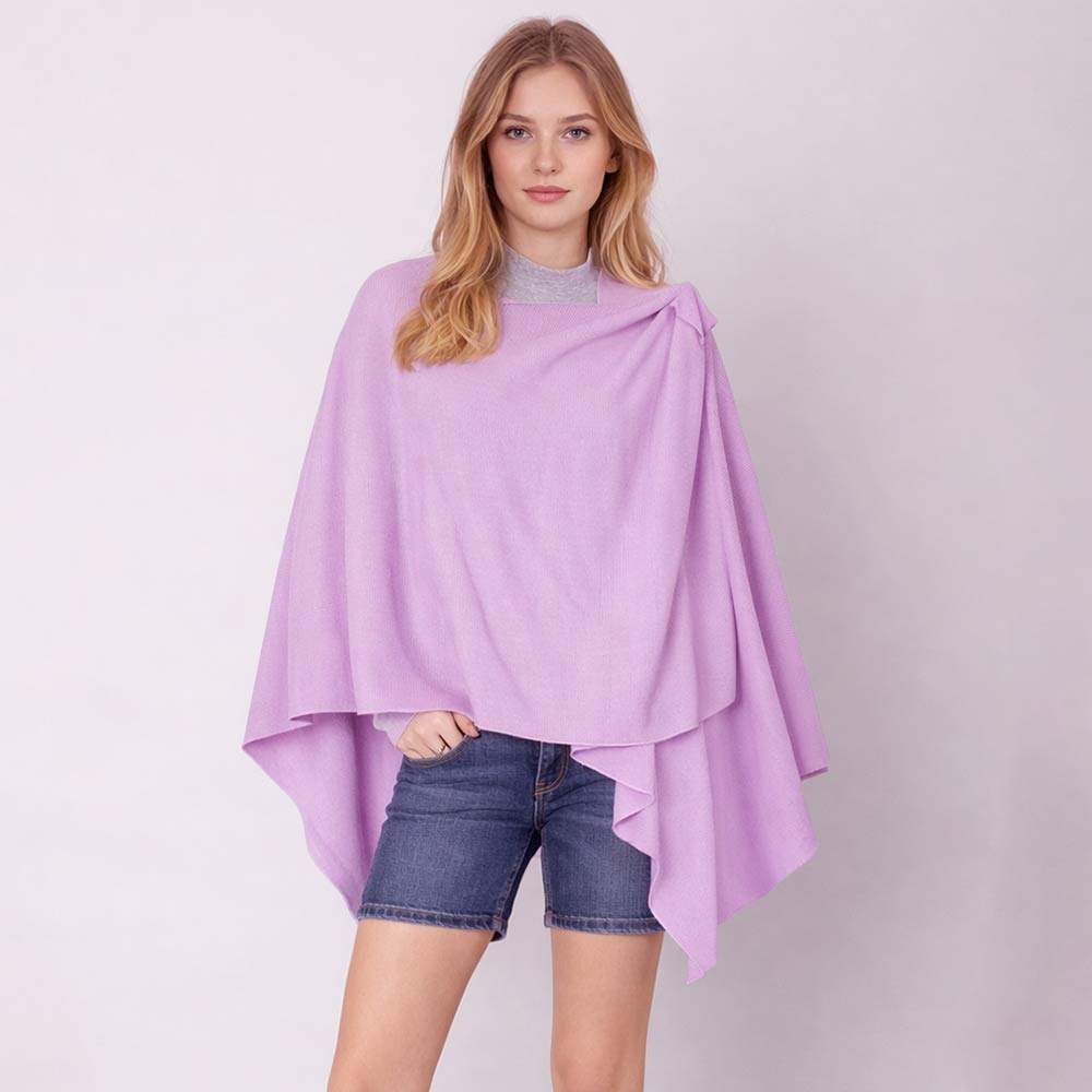 Shoulder Strap Solid Ruana Poncho - Madeline Love - Flyclothing LLC