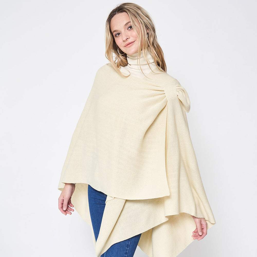 Shoulder Strap Solid Ruana Poncho - Madeline Love - Flyclothing LLC