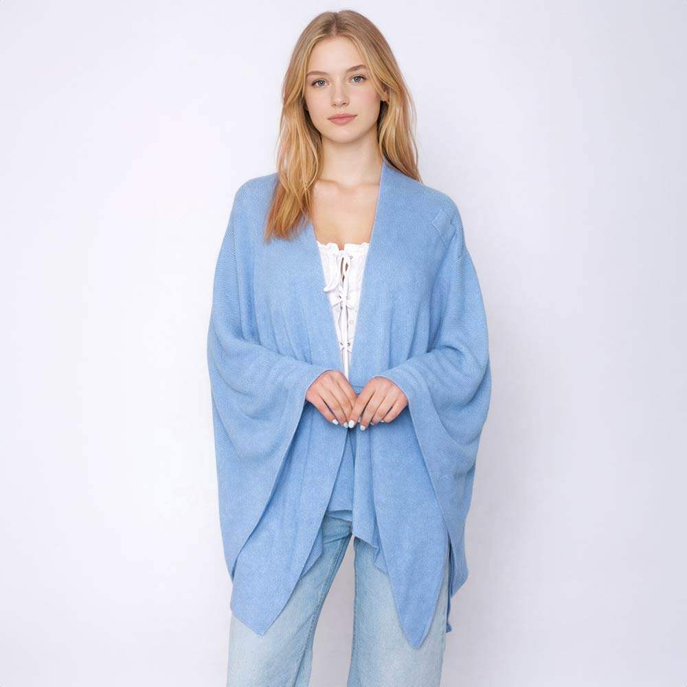 Shoulder Strap Solid Ruana Poncho - Madeline Love - Flyclothing LLC