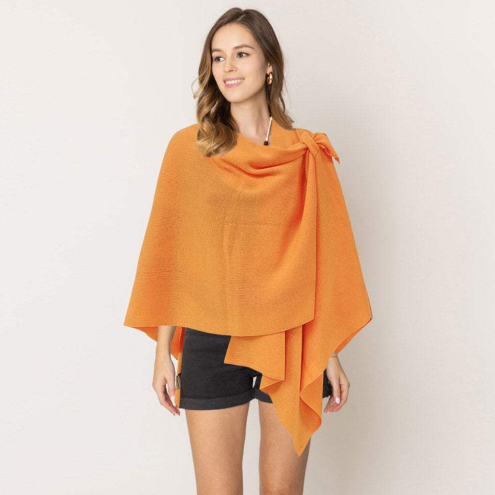 Shoulder Strap Solid Ruana Poncho - Madeline Love - Flyclothing LLC