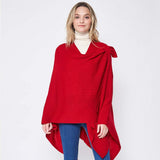 Shoulder Strap Solid Ruana Poncho - Madeline Love - Flyclothing LLC