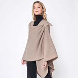 Shoulder Strap Solid Ruana Poncho - Madeline Love - Flyclothing LLC
