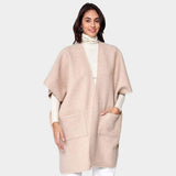 Front Pockets Open Ruana Kimono Poncho - Madeline Love - Flyclothing LLC
