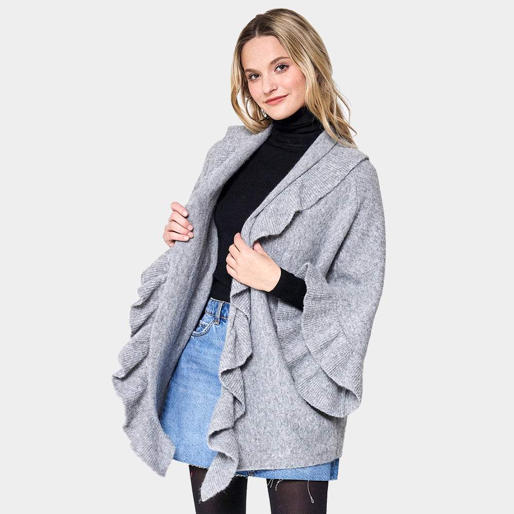 Ruffle Knit Cardigan - Madeline Love - Flyclothing LLC