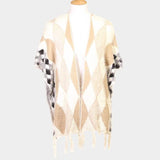 Diamond Pattern Tassel Poncho - Madeline Love - Flyclothing LLC