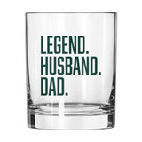 Father's Day Legend Husband Dad 14oz Rocks Glass - Logo Brands - Flyclothing LLC