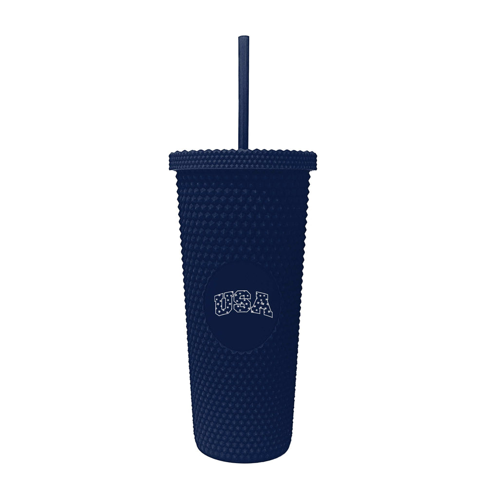 4th of July 24oz Navy USA Studded Tumbler - Logo Brands - Flyclothing LLC