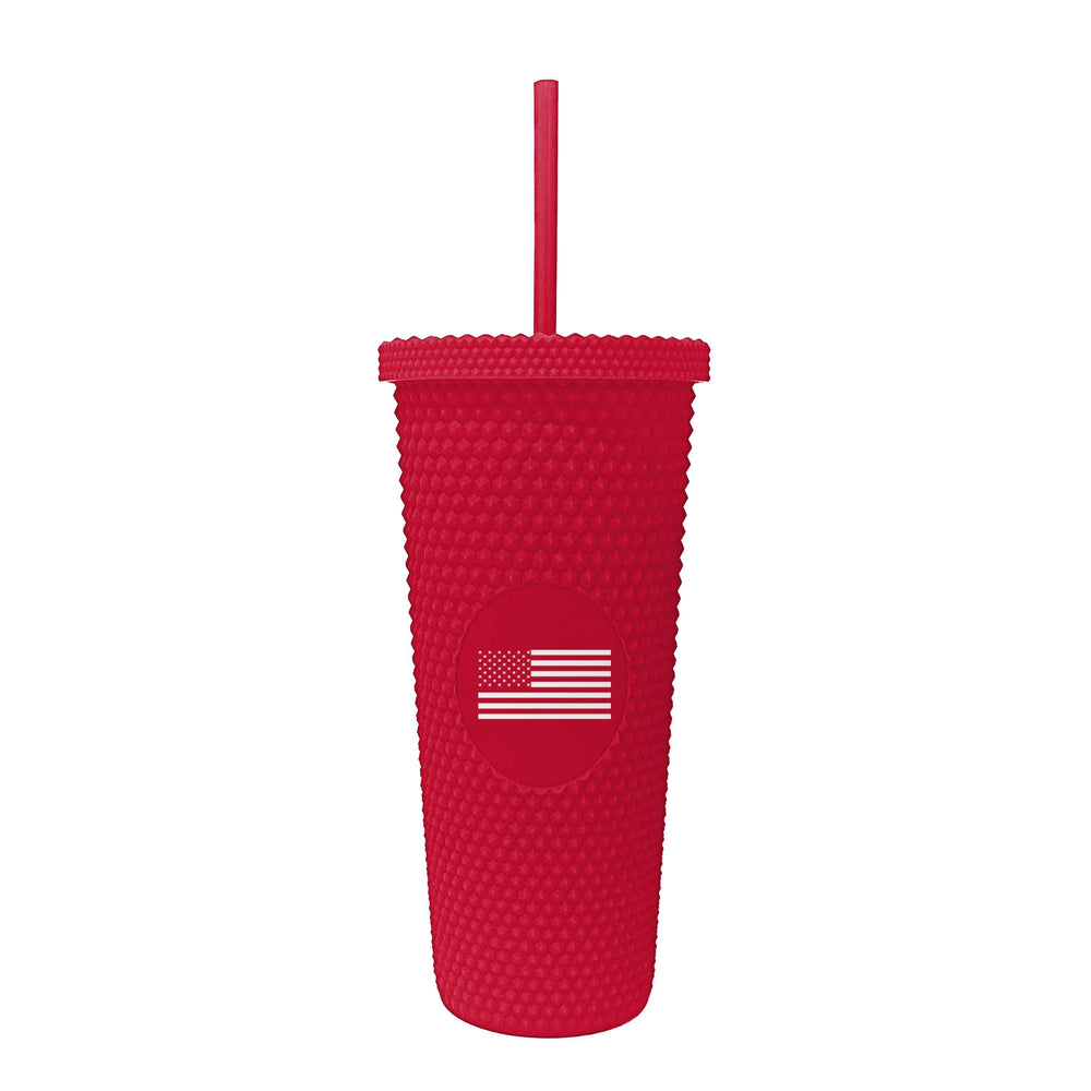 4th of July 24oz Red American Flag Studded Tumbler - Logo Brands - Flyclothing LLC