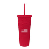 4th of July 24oz Red American Flag Studded Tumbler - Logo Brands - Flyclothing LLC