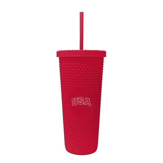 4th of July 24oz Red USA Studded Tumbler - Logo Brands - Flyclothing LLC