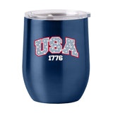 4th of July 16oz Navy USA Stainless Curved Beverage - Logo Brands - Flyclothing LLC